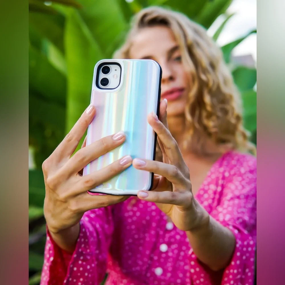🎉 HOST PICK🎉 Luxy Lemon Rainbow Laser Holo Glass Battery Case for iPhone XS Max